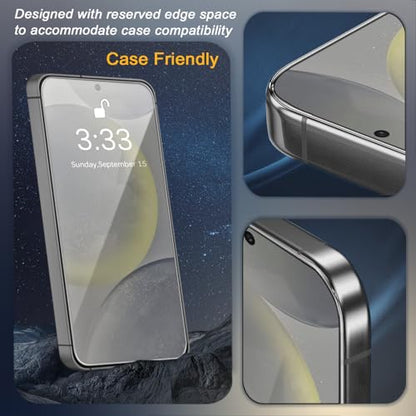 [3+3 Pack] for Samsung Galaxy S24 Plus [6.7"] 0.18 Fingerprint Tempered Glass Screen Protector with Camera Lens Protector,HD Clear,Easy Installation with Auto-Alignment Kit [Dust-Free & Bubble-Free]