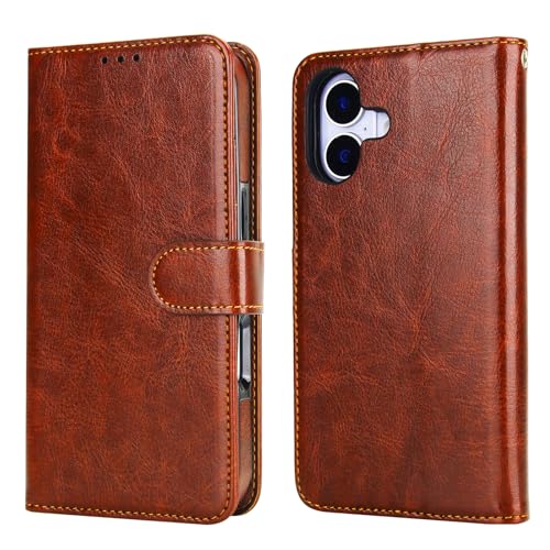 Bocasal Detachable Wallet Case Card Holder for iPhone 17, Brown | RFID Blocking Kickstand Card Slots Holder PU Leather Magnetic Shockproof Wrist Strap Removable Flip Protective Cover 6.3 inch - color: Brown