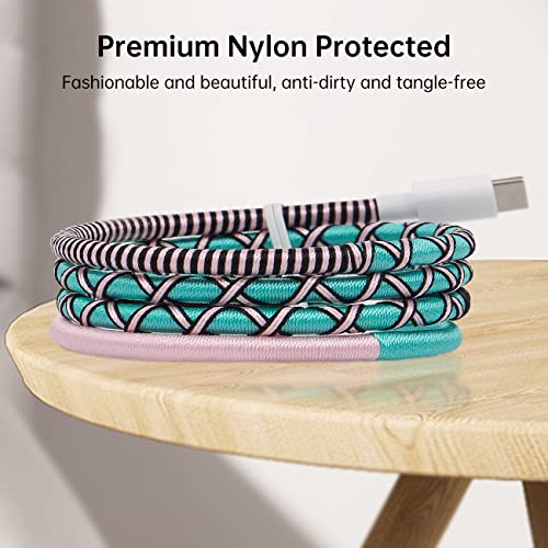 60w USB C to Lighting Cable, Nylon Braided Cable Fast Charging Cable for iPhone 13 13 Pro 12 11 X XS XR 8 Plus(2PCS)
