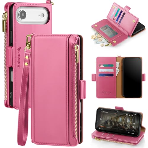 Antsturdy for iPhone 17 Air Phone Wallet Case Women,Hot Pink - color: Hot Pink
