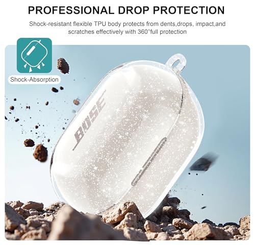 Aircawin for Bose New QuietComfort Earbuds Case Clear Glitter 2024 - color: Shinning