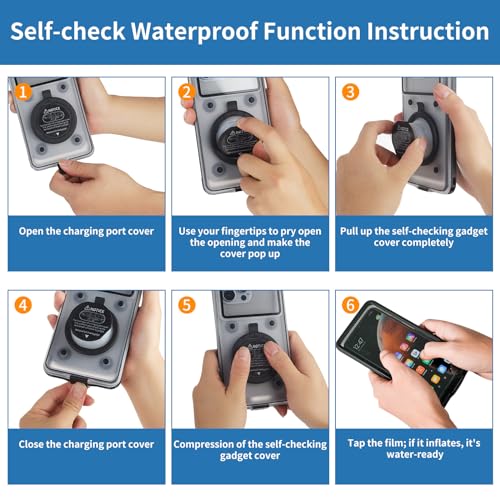 Vacuum Sealed Waterproof Phone Case - IPX68 Underwater Cell Phone Pouch for Snorkeling, Swimming & Beach Essentials - Wet Hand Touch Compatible with iPhone up to 6.9” Black