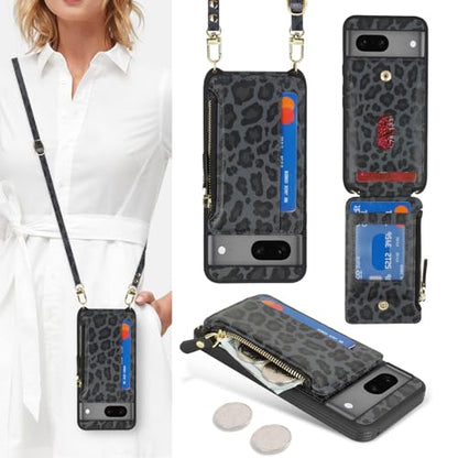 Cavor Compatible with Google Pixel 7 Case Wallet, Leopard Black - color: Leopard Black, size: Google Pixel 7