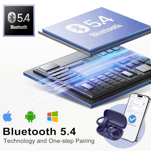 kurdene Open Ear Buds Wireless Earbuds 5.4 Bluetooth Headphones - color: Blue