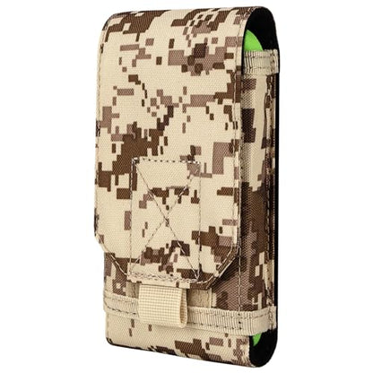 Tactical Molle Phone Holster Pouch, Universal Belt Waist Bag for iPhone 17 Pro Max/17 Pro/17/16 Pro Max/15 Pro Max/14 Pro Max/13/12, Samsung S25 Ultra/S24/S23, Size L - color: Desert Camo(1 Pack)