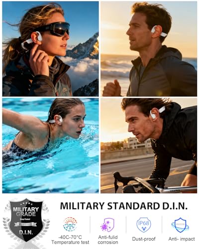 Bone Conduction Headphones, Swimming Headphones, Orange-White - color: Orange-white