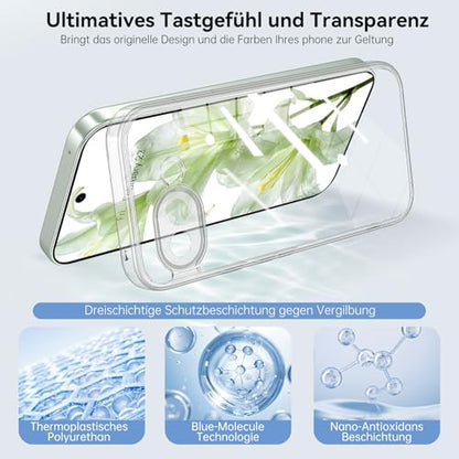 YINLAI Compatible with Google Pixel 10a Case, Crystal Transparent Anti-Yellowing Upgraded Full Camera Protection Supports Wireless Charging Slim Shockproof Protective Phone Cover 6.3-Inch (Clear) - color: Clear, size: Google Pixel 10a 6.3"