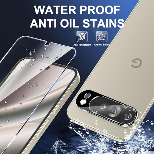 letosan 3 Pack for Google Pixel 10 Pro Screen Protector Tempered Glass + 3 Pack Camera Lens Protector, Military Grade Shatterproof, 9H Hardness, Fingerprint Unlock,Case Friendly 6.3 Inch - size: Pixel 10 Pro 6.3 Inch