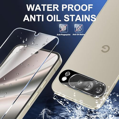 letosan 3 Pack for Google Pixel 10 Pro Screen Protector Tempered Glass + 3 Pack Camera Lens Protector, Military Grade Shatterproof, 9H Hardness, Fingerprint Unlock,Case Friendly 6.3 Inch - size: Pixel 10 Pro 6.3 Inch