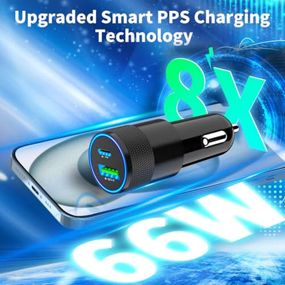 Apple MFi Certified iPhone 17 16 Car Charger, 4Pack 75W USB-C Car Charger - size: 3.3FT