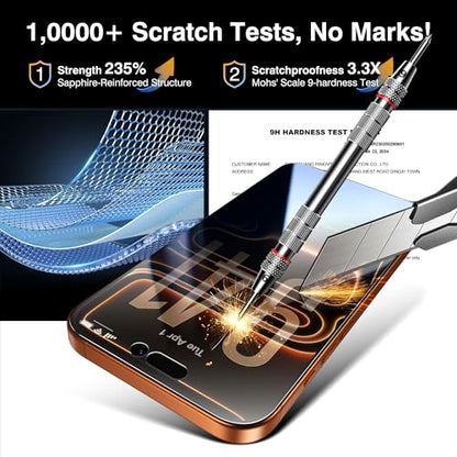 EZ-GLAZ-4+2 Pack for iPhone 17 Pro Max Privacy Screen Protector (6.9") - size: iPhone 17 Pro Max