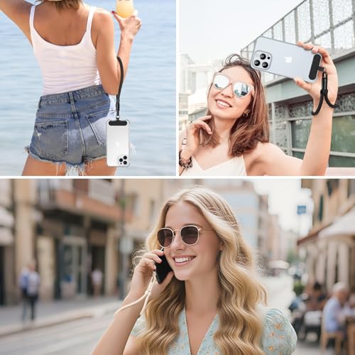 MoKo Phone Wrist Strap Anti-theft, Adjustable Phone Wrist Lanyard - color: Black+camel