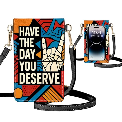Small Crossbody Bags for Women Touchscreen Cell Phone Bag Cross Body Purses with adjustable Strap,Gifts For Teenage Girls - color: Victory V-shaped Gesture Pop Art