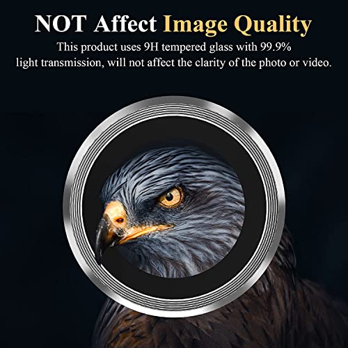 Zeking (2 Set for Motorola Razr 40 Ultra Camera Lens Protector, Scratch-Resistant HD Clarity Ultra-Thin 9H Tempered Glass with Aluminum Edging, Individual Metal Lens Cover (Silver) - color: Silver