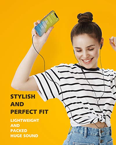 PALOVUE Lightning Headphones Earphones MFi Certified with Microphone - color: Black