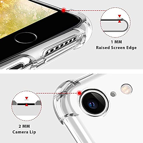 for iPhone 7/8/SE Clear Case Adjustable Shoulder Neck Lanyard Crossbody Strap Phone Cover Women Girls Soft Slim Shockproof Protective Mobile Case for iPhone SE 2020/ iPhone SE 2022 - Black - size: for iPhone 7/8/SE 2020/SE 2022