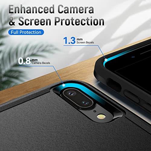for iPhone 7/8 Plus Case, with HD Screen Protector,[Military Grade Drop Tested] Heavy-Duty Tough Rugged Shockproof Protective Phone Case for iPhone 7/8 Plus 5.5”, Black - color: Black