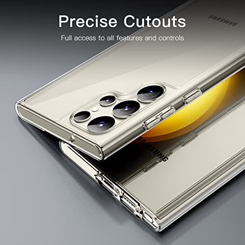 JETech Case for Samsung Galaxy S23 Ultra, Anti-Yellowing, Clear | Shockproof Protection, Scratch Resistant Hard PC Back, Durable Transparent TPU Bumper - color: Clear