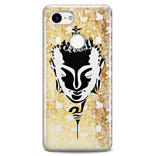 TPU Case Compatible for Google Pixel 9 8 Pro 7a 6a 5a XL 4a 5G 2 XL 3 XL 3a Buddha Face Cute Inspirational Clear Black Design Harmony Flexible Silicone Slim fit Mantra Soft Aesthetic Print - color: Buddha Face
