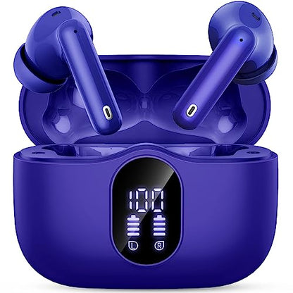 Wireless Earbuds, Bluetooth 5.4 Headphones Bass Stereo/Clear Call,Dark Blue - color: Dark Blue