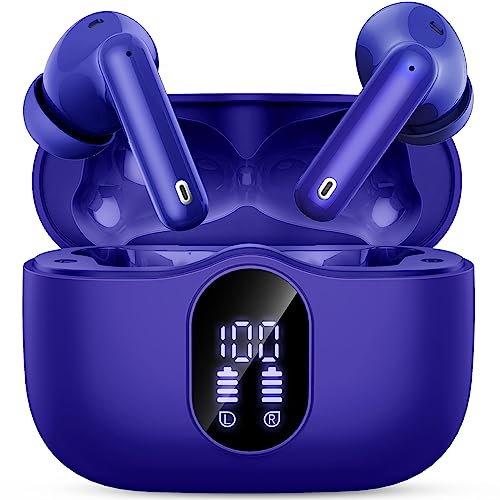 Wireless Earbuds, Bluetooth 5.4 Headphones Bass Stereo/Clear Call,Dark Blue - color: Dark Blue