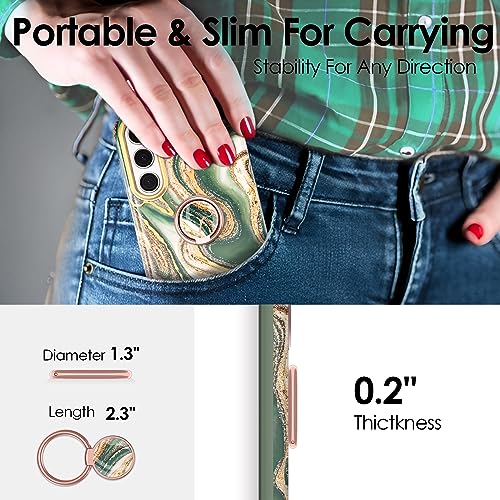 Phone Ring Grip Holder, 360° Rotation Cell Phone Grip Stand, Finger Ring Stand, Metal Finger Ring Grip Kickstand Compatible with iPhone 17 Pro Max 16 15 14 13 12 Magsafe Accessories, Green - color: Sand Green