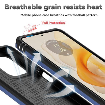for Motorola Moto G 2025 / Moto G 2026 / Moto G Play 2026 Case, with Slide Camera Cover Screen Protector Ring Holder Kickstand Military Grade Protection Drop Tested Protective Phone Case (Navy Blue) - color: Navy Blue with camera cover Military-Grade 2nd