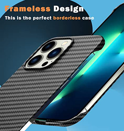 GRECAZO Ultra Thin Carbon Fiber Texture Case for iPhone 14 Pro Max, Black | Frosted Skin-Like Soft Touch Matte Hard PC Back Cover, Slim Fit Lightweight Frameless Borderless Minimalist Design, 6.7 Inch - size: iPhone 14 Pro Max
