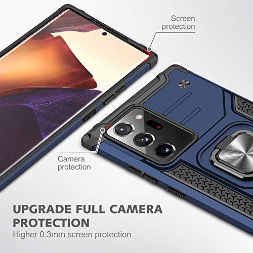 YmhxcY Galaxy Note 20 Ultra 5G Case with Self Healing Flexible TPU Film[1 Pack] Rotating Holder Phone Case for Galaxy Note 20 Ultra-KK Pure Blue - color: Blue, size: Note 20 Ultra
