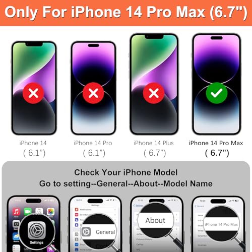 iCoverCase Compatible with iPhone 14 Pro Max Wallet Phone Case with Card Holder for Women, RFID Blocking Embossed PU Leather Wrist Strap Case 6.7 Inch (Macaron Purple) - color: P-Purple
