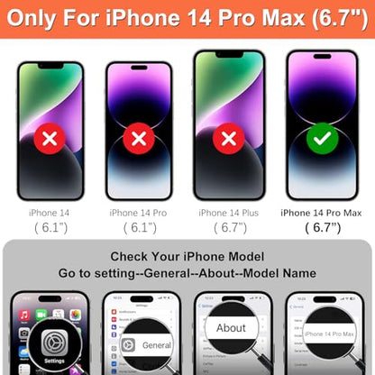 iCoverCase Compatible with iPhone 14 Pro Max Wallet Phone Case with Card Holder for Women, RFID Blocking Embossed PU Leather Wrist Strap Case 6.7 Inch (Macaron Purple) - color: P-Purple