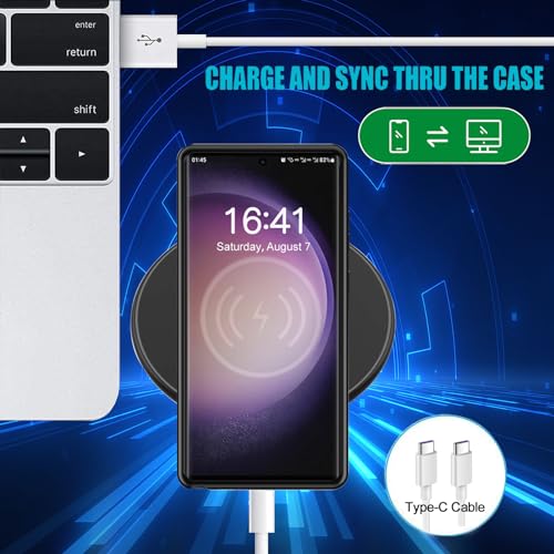 Battery Case for Galaxy S22/S23 Ultra,Upgraded 12000mAh Rechargeable Portable Extended Battery Pack Supported Qi Wireless Charging Case Compatible with S22/S23 Ultra(6.8 inches) Charging Case-Black - size: Galaxy S22/23 Ultra