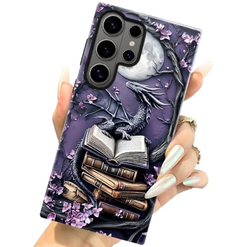 Case for Samsung Galaxy S26 Ultra,Camera Protection Soft Glossy Phone Case - Purple Dragon Moon Book - color: Purple Dragon Moon Book, size: Samsung Galaxy S26 Ultra