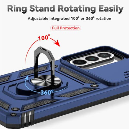 for Samsung Galaxy A36 5G Case with Slide Camera Cover HD Screen Protector [Military Grade 16ft. Drop Tested] Magnetic Ring Holder Kickstand Protective Phone Case for Galaxy A36 5G 2025, Navy Blue - color: Navy Blue w/ Slide Camera 2nd gen. Military Grade