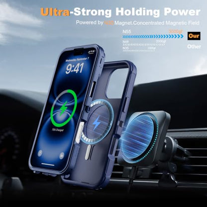 Follaroma for iPhone 16 Plus Case,Magnetic,Heavy Duty Case,6.7'',Navy - color: Navy, size: iPhone 16 Plus 6.7''