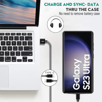 Battery Case for Galaxy S22 Ultra/S23 Ultra,[12000mAh]large capacity Slim Portable Protective Fast Charging Case Backup Power Bank Battery Case Compatible with Samsung Galaxy S22 Ultra/S23 Ultra-Black - size: Galaxy S22 Ultra/S23 Ultra