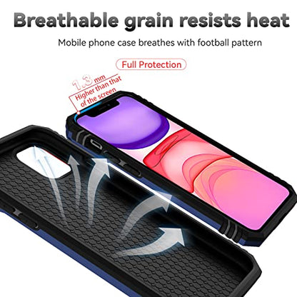 for iPhone 11 Pro Case with Camera Lens Cover HD Screen Protector, Dual Layer Military Grade Drop Protection Magnetic Ring Holder Kickstand Protective Phone Case for iPhone 11 Pro 5.8 inch (Navy Blue) - color: Navy Blue with camera cover Military-Grade 2n