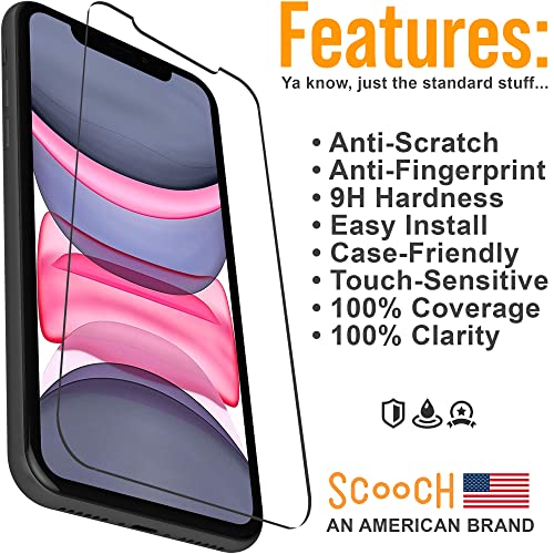 Scooch® Tempered Glass Multipack for iPhone 11, 3 Screen Protectors and 2 Camera Lens Protectors, Premium 9H Tempered Glass, Anti-Scratch, Anti-Fingerprint, Impact Resistant - size: iPhone 11