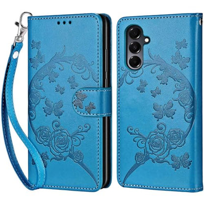 for Samsung Galaxy A16 5G Wallet case, Blue-Flower | 3 Card Holders, Kickstand, Shockproof TPU Shell, PU Leather, Magnetic Closure, Protective Flip Folio Cover, Women - color: 7