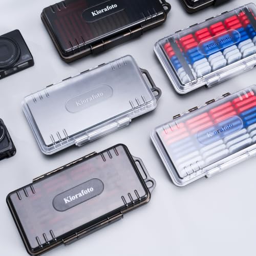 Dual Protect Waterproof MicroSD Card Case w 54 Small Plastic TF Card Cases - color: Transparent for 54 Micro SD（With Box）