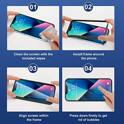 ImpactStrong 3-Pack Shatterproof Tempered Glass Screen Protector for iPhone 16e/iPhone 14/iPhone 13/iPhone 13 Pro [Easy Installation Frame] [Bubble Free] [9H Hardness] [Full Coverage] Case Friendly - size: iPhone 16e/14/13/13 Pro