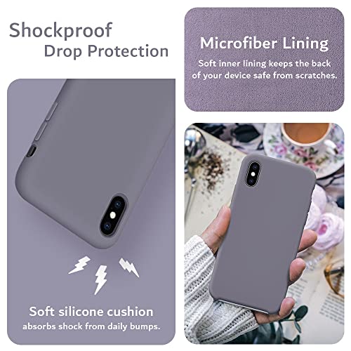 TUDIA TPU Silicone Case Compatible with iPhone Xs MAX Case (2018), Smooth Lightweight Shockproof Ultra Slim Silicone Protective Cover - Lavender Gray - color: Lavender Gray, size: iPhone XS Max