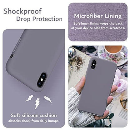 TUDIA TPU Silicone Case Compatible with iPhone Xs MAX Case (2018), Smooth Lightweight Shockproof Ultra Slim Silicone Protective Cover - Lavender Gray - color: Lavender Gray, size: iPhone XS Max