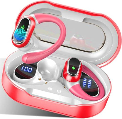 Wireless Earbuds, 2026 New Bluetooth 5.4 Headphones Sport, 60H+ HiFi Stereo - color: Frizz Pink