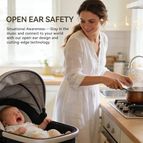 Xmenha Open Over Ear Earbuds Wireless Bluetooth Open Ear Headphones - color: Skin Tone