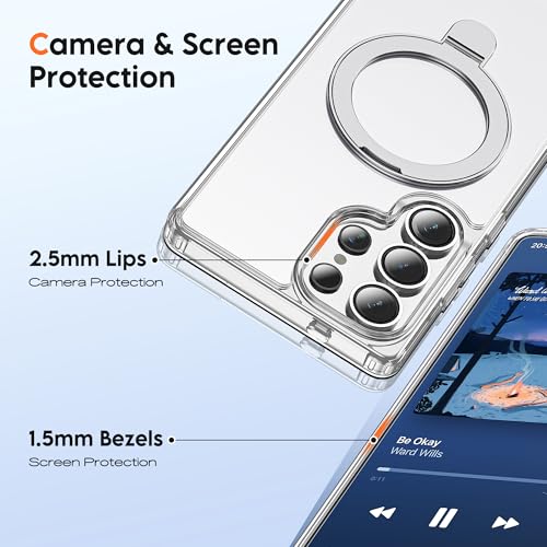 Clear Case for Samsung Galaxy S25 Ultra with Stand 6.9",Clear - color: Clear, size: Samsung Galaxy S25 Ultra