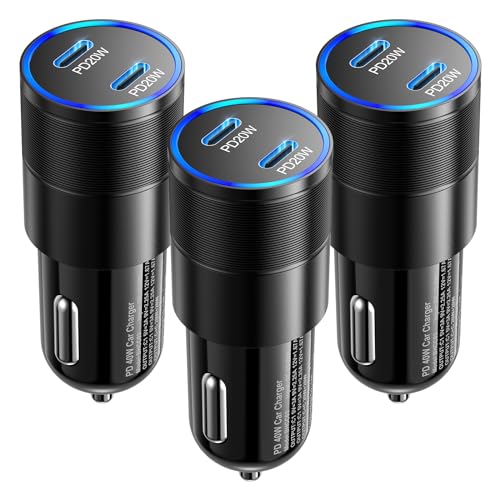 USB C Car Charger 40W,OKRAY Dual USB Type C PD3.0 Fast Charging Car Charger - size: 3 Pack