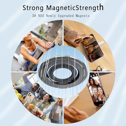 [Silicone Ring] 2025 Unrivaled Stability for MagSafe Phone Grip, Magnetic Phone Ring Holder, Compatible with MagSafe Kickstand Magnetic for iPhone 16 15 14 13 12 Pro Max Plus&Android (Gray)