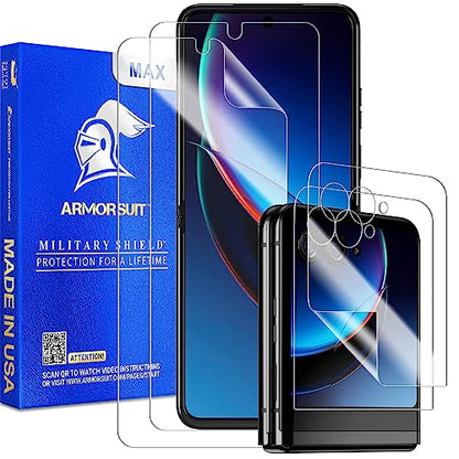 ArmorSuit 2+2 Pack Screen Protector for Motorola Razr Plus (Razr+ 2023) Max Coverage MilitaryShield HD Clear Film - Made in USA