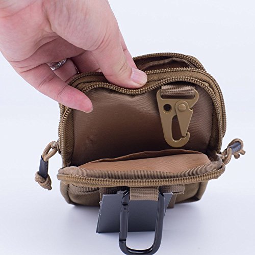 REEBOW GEAR Tactical Molle EDC Pouch Utility Gadget Belt Waist Bag with Cell Phone Holster Holder - color: Khaki